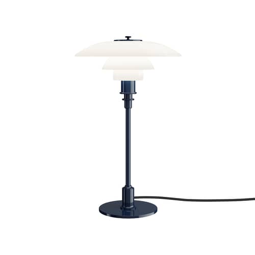 Lampe de table PH 3/2 bleu / Réédition 1926 - Louis Poulsen - Bleu brillant / Blanc - Aluminium laqué, Verre soufflé bouche