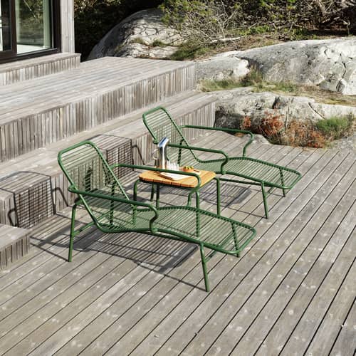 Liegestuhl Vig metall grün - Normann Copenhagen - Dunkelgrün - thermolackierter Stahl
