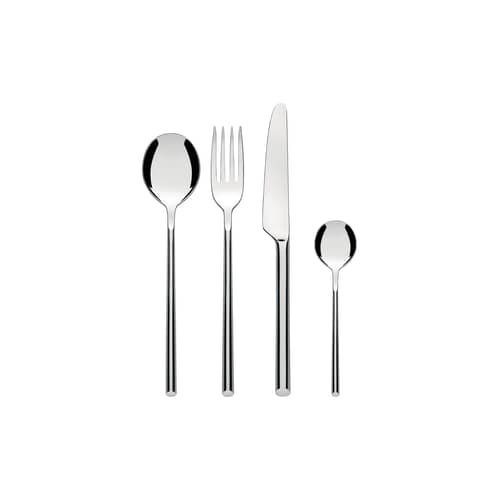 Ménagère Clivo métal / Coffret 24 couverts (6 personnes) - Alessi - Acier poli - Acier inoxydable