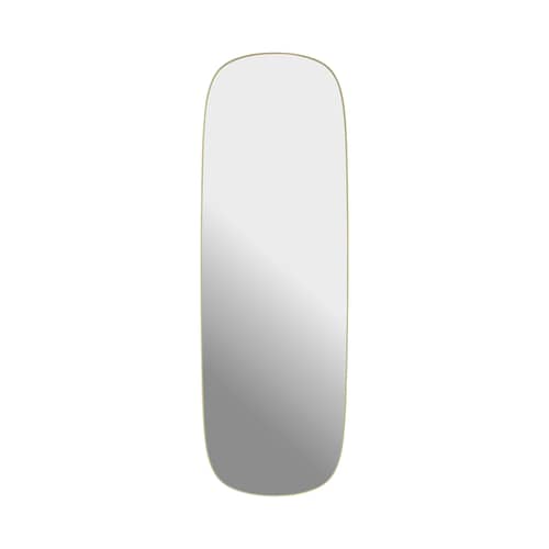 Miroir mural Framed XL métal jaune / 150 x 50 cm - Muuto - Jaune clair - Acier thermolaqué, Verre