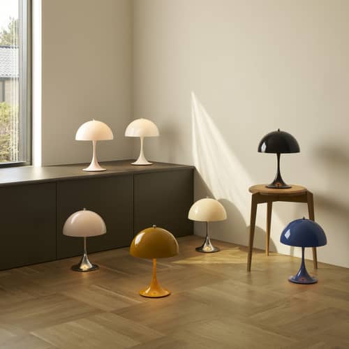 Schnurlosleuchte Panthella 250 plastikmaterial beige / LED - Ø 25 cm - Louis Poulsen - Opalinbeige / Verchromter Fuß - Acrylglas (Opal)