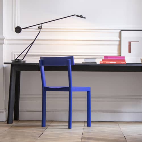 Stapelbarer Stuhl Galta holz blau - KANN DESIGN - Blau - Gebogenes Multiplex mit gebeiztem Eichenfurnier, Getöntes Eichenholz