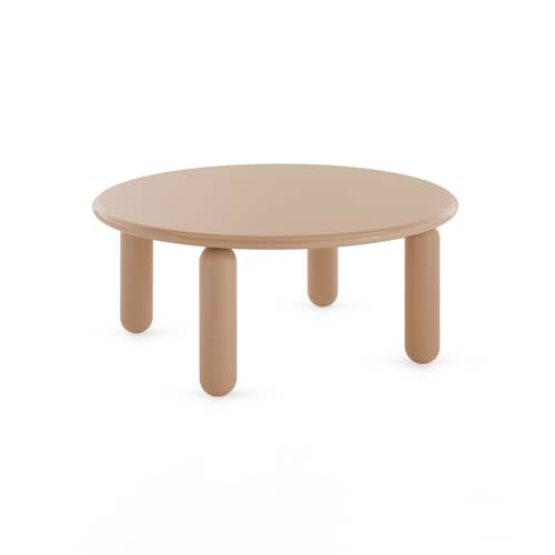 Table basse Undique Mas bois beige / Ø 85 x H 30 cm - Patricia Urquiola, 2023 - Kartell - Beige poudré - Hêtre laqué, MDF laqué
