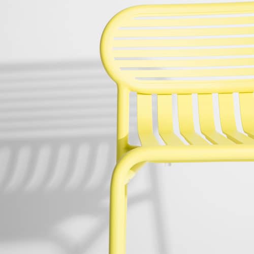 Tabouret de bar Week-End métal jaune / Aluminium - H 80 cm - Petite Friture - Jaune pâle - Aluminium thermolaqué époxy