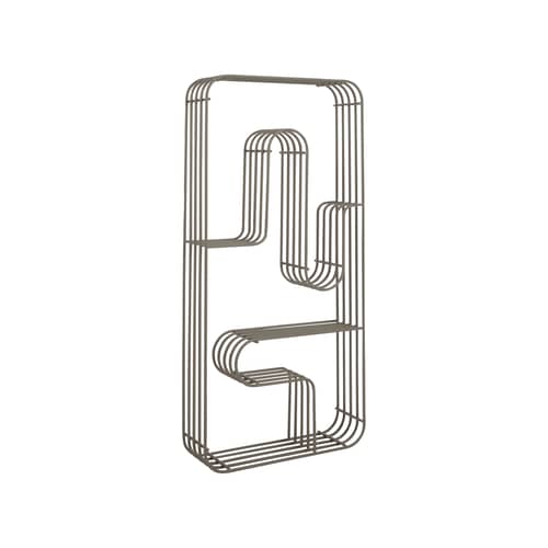 Wandregal Curva metall beige / Utensilien - 33 x 70,5 x T 9 cm - AYTM - Taupe - Stahl