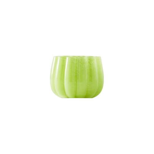 Windlicht Melon glas grün / Ø 13,7 x H 10 cm - POLSPOTTEN - Grün - Bemaltes Glas