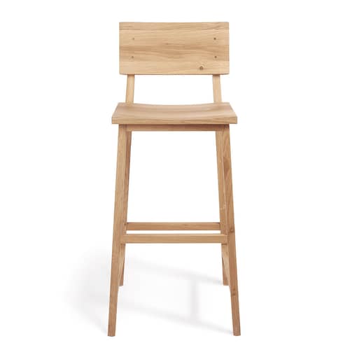 Barhocker N4 holz natur / H 80 cm - Eiche massiv - Ethnicraft - Eiche - massive Eiche
