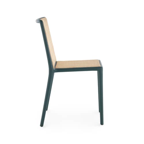 Chaise empilable Belvedere Vienna / INDOOR - Tressage rotin - Kartell - Vert forêt / Rotin naturel - Rotin, Technopolymère thermoplastique recyclé