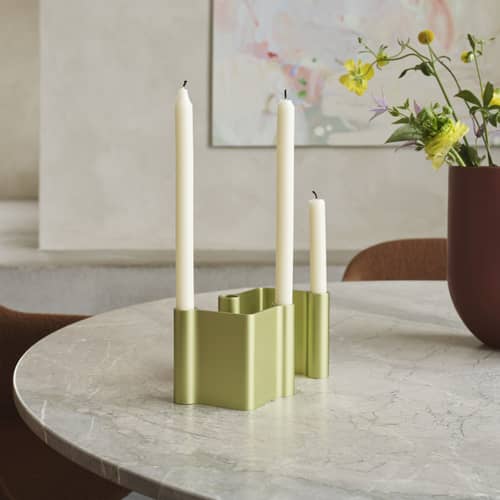 Chandelier Pair métal vert / H 11 cm - Muuto - Vert - Aluminium anodisé