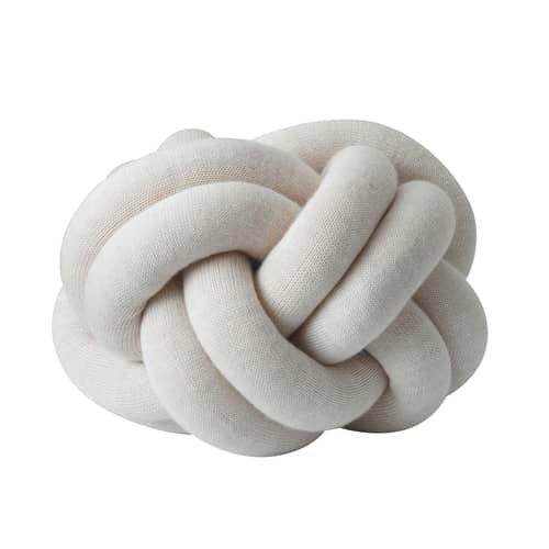 Coussin Knot tissu blanc beige / Fait main - 30 x 30 cm / 2016 - Design House Stockholm - Crème - Acrylique, Laine