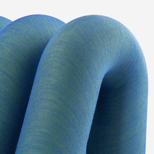 Divano destro Extra Bold Sofa tessuto blu / 2 posti - L 148 cm (8 tubi) - Moustache - Blu verde - Acciaio, Lana, Schiuma ad alta resilienza
