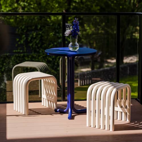 Hocker Nokk metall beige - NOO.MA - Beige Wüste - Stahl