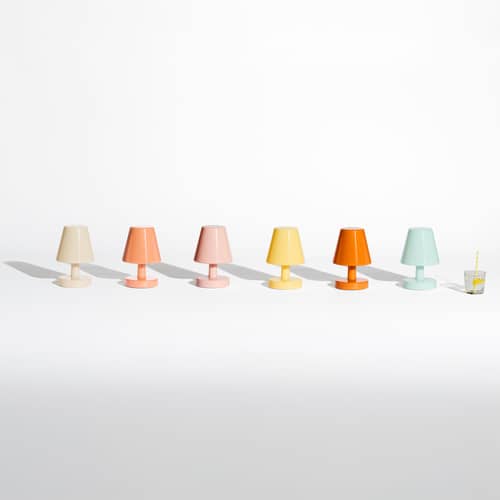 Lampe sans fil rechargeable Edison The Ambiance beige / Indoor - H 25 cm - Fatboy - Avoine - Polycarbonate