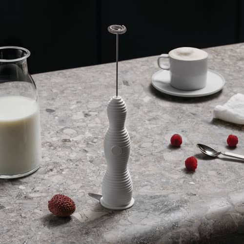 Mousseur à lait Pulcina plastique blanc / Rechargeable - Alessi - Blanc - ABS, Acier inoxydable