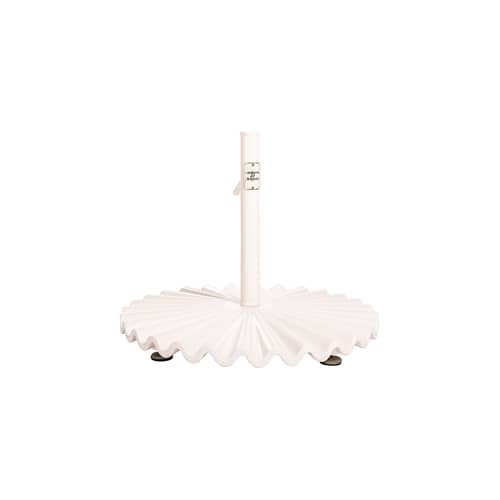 The Clamshell Large Parasol base metal white / 41 Kg - For Mast from 2,5 to 5,08 cm - BUSINESS & PLEASURE - White - Carbon steel