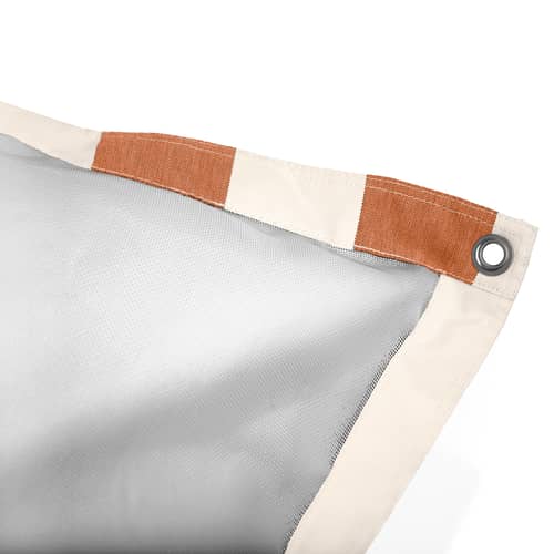 Pouf da esterno galleggiante Original Floatzac tessuto arancione / Cinghie regolabili - Fatboy - Arancione e crema a strisce -  Micro-billes EPS, Acrilico, Tessuto Olefina
