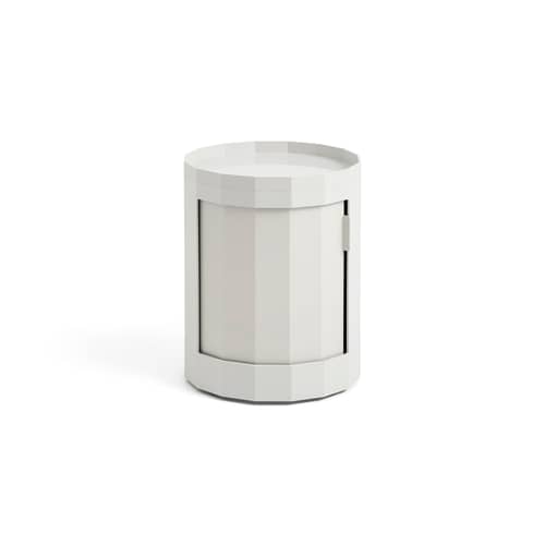 Rangement Facet Low / H 49 cm - 1 porte / Avec roulettes - Hay - Gris Misty - ABS recyclé