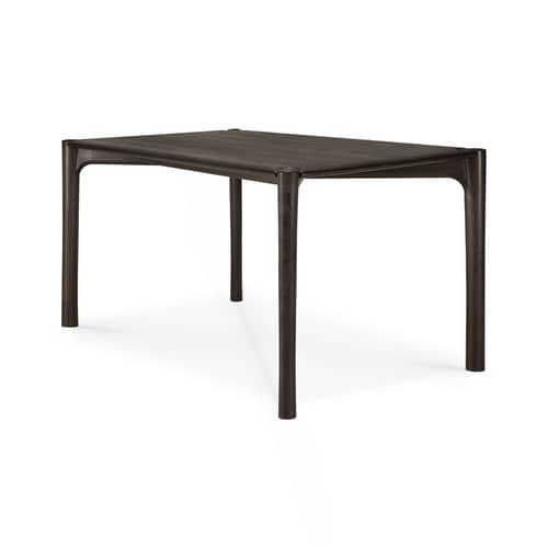 PI Rectangular table wood brown / 140 x 80 cm - 6 persons - Ethnicraft - Dark Brown Teak - Solid teak