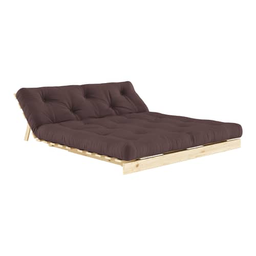 Canapé convertible Roots / L 160 cm - 3 positions / Structure pin clair - KARUP DESIGN - Marron 715 / Pin clair - Fibres recyclées mélangées, Mousse, Pin massif certifié FSC, Tissu