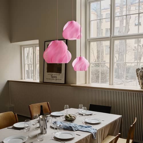 Suspension Soft Serve 02 rose / Ø 31 x H 25 cm - CRÈME ATELIER - Sorbet à la rose - PLA recyclé