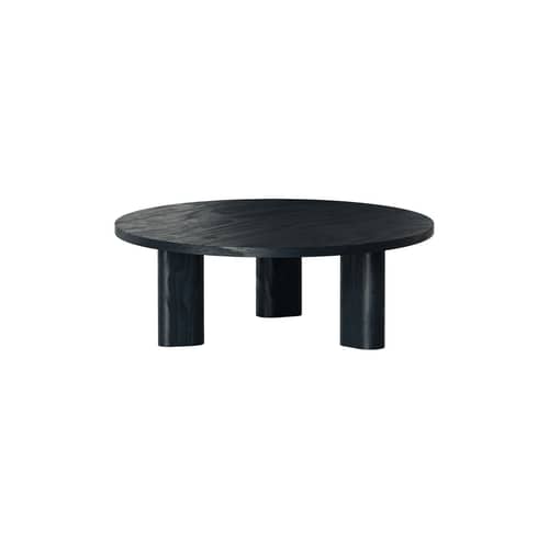 Table basse Galta Forte / Ø 100 x H 36 cm - KANN DESIGN - Chêne noir - Chêne massif teinté, Placage chêne teinté