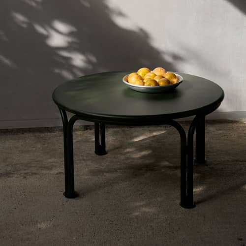 Table basse Thorvald SC108 métal vert / Ø 70 x H 37 cm - &tradition - Vert bronze - Acier thermolaqué