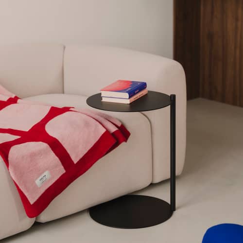 Table d\'appoint Ande métal noir / Ø 40 x H 55 cm - NOO.MA - Noir volcan - Acier recyclé