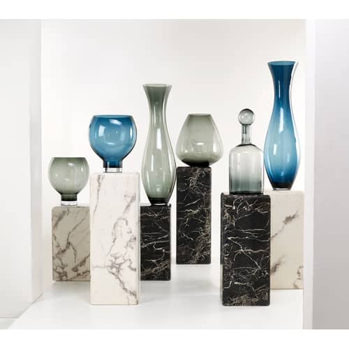 Table d\'appoint Marble look Small bois blanc / H 61 cm - Effet marbre - POLSPOTTEN - Blanc - MDF, Résine
