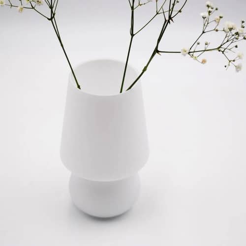 Vase Fontana glas weiß / Ø 10,5 x H 18,2 cm - mundgeblasen - Fontana Arte - Weiß - mundgeblasenes Glas
