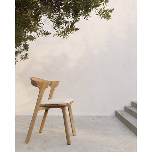 Accessoire Outdoor tissu blanc beige / Coussin assise pour chaise de jardin Bok - Ethnicraft - Blanc cassé - Mousse, Tissu d\'extérieur