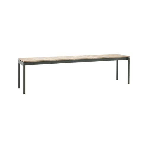 Bank Ville AV28 holz natur / L 180 cm - &tradition - Bronzegrün / Teakholz - Stahl, Teakholz