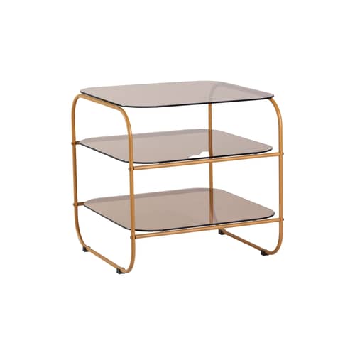 Beistelltisch Echo HÜBSCH / 41 x 41 x H 42 cm - Braun - Glas