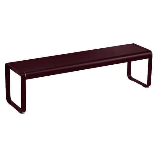 Bellevie Bench metal red / L 161 cm - 4-seater - Fermob - Black cherry - Aluminium, Steel