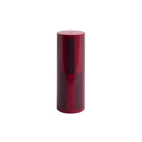 Candela a blocco Column cera multicolore / Ø 9 x H 25 cm - Hay - Fecce di vino con grandi Piastrelle di Bordeaux - , Stearin