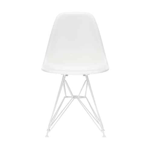 Chaise DSR - Eames Plastic Side Chair plastique blanc / (1950) - Pieds blancs - Vitra - Blanc / Pieds blancs - Acier laqué époxy, Polypropylène