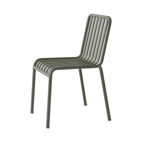 Chaise empilable Palissade métal vert / R & E Bouroullec / Seconde vie - Hay - Vert olive - Acier électro-galvanisé, Peinture époxy