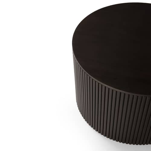 Couchtisch Roller Max schwarz holz natur / Kasten - Ø 80 x H 30 cm / Mahagoni - Ethnicraft - Mahagoni - Mahagoni gebeizt