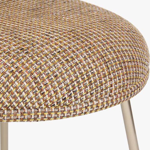 Gepolsterter Armlehnstuhl Savio textil gelb - NV GALLERY - Gelb / Messing - Eisen, High Density-Schaum, Tissu Tweed