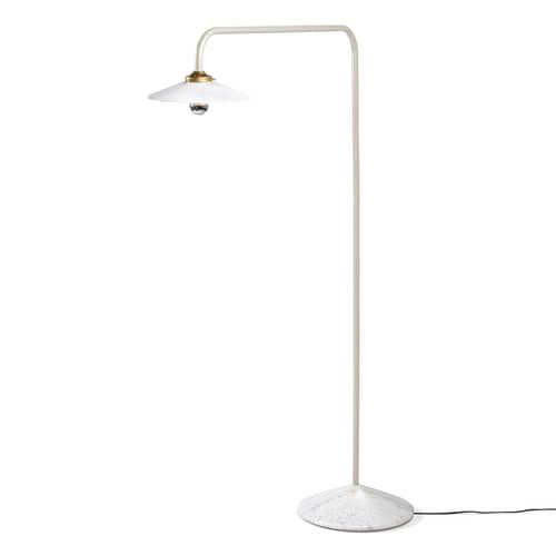 Lampadaire Marble n°1 métal blanc / H 141 x L 103 cm - valerie objects - Ivoire - Acier, Marbre, Verre
