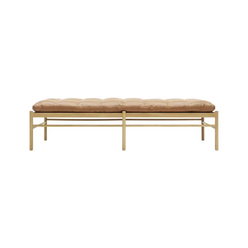 Liege OW150 leder braun / Ole Wanscher - 1963 - CARL HANSEN & SON - Liege & Auflage / Eiche geseift & Cognac (Leder Sif 95) -  Duvet, Geseifte Eiche, Leder, Schaumstoff