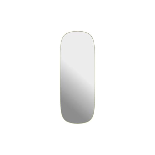 Miroir mural Framed Large métal jaune / 44 x 118 cm - Muuto - Jaune clair - Acier thermolaqué, Verre