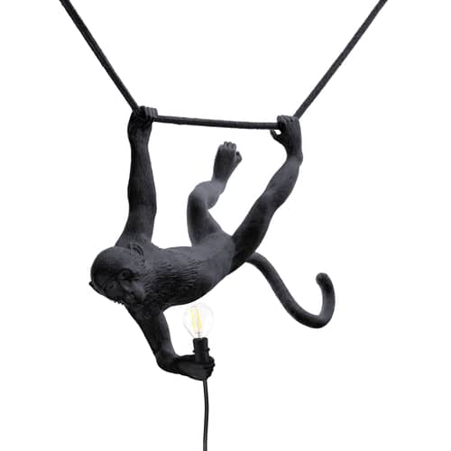 Outdoorlampe Monkey OUTDOOR - Swing plastikmaterial schwarz / L 60 cm - Seletti - Swing - Harz