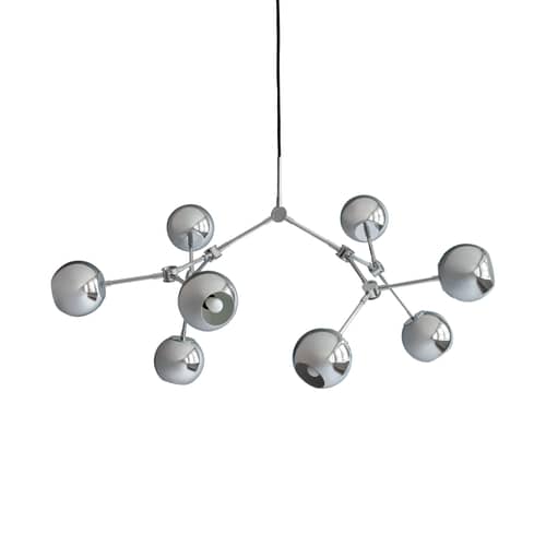 Drop Globe Mini Pendant metal silver / 95 x 70 x H 55 cm - 101 COPENHAGEN - Chromed - Iron