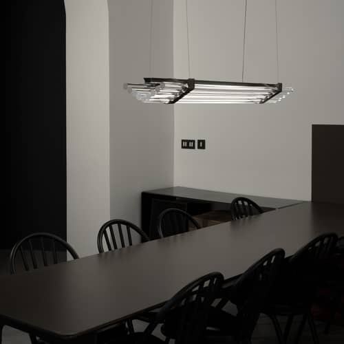 Seagull LED Pendant plastic material transparent / L 120 cm - DCW éditions - L 120 cm / Bronze - PMMA, Steel