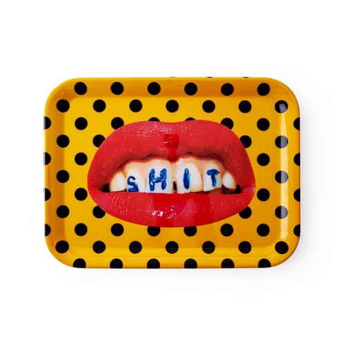 Plateau Toiletpaper - Shit plastique jaune / 32 x 43,5 cm - Mélamine - Seletti - Shit - Mélamine