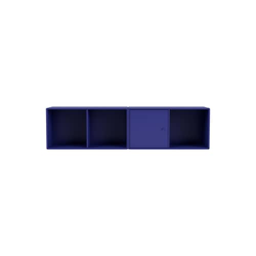 Portaoggetti da parete Line legno blu / L 139,2 x P 30 cm H 35,4 cm - MONTANA - Monarca 135 - MDF laccato