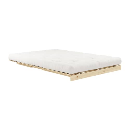 Divano convertibile Roots legno bianco / L 140 cm - 3 posizioni / Struttura in pino chiaro - KARUP DESIGN - Naturale 701 / Pino chiaro - Espanso, Fibre riciclate miste, Pino massello certificato FSC, Tessuto