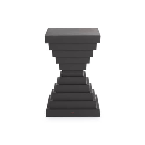 Sgabello Prince OhOh materiale plastico nero / Philippe Starck - Kartell - Grigio antracite - Polipropilene riciclato