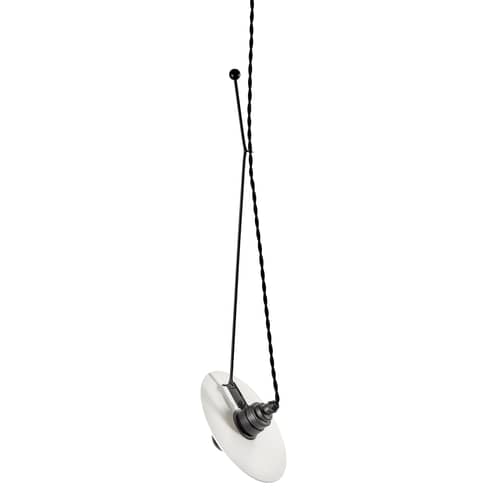 Sospensione Luna Small metallo ceramica bianco / Orientabile - Ø 18 cm / Porcellana & acciaio - Serax - Ø 18 cm / Bianco e nero - Acciaio, Porcellana