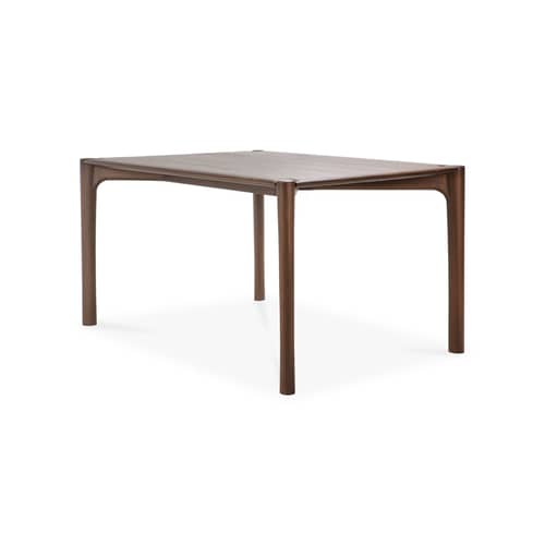 Table rectangulaire PI bois naturel / 160 x 80 cm - 6 personnes - Ethnicraft - Teck brun - Teck massif teinté